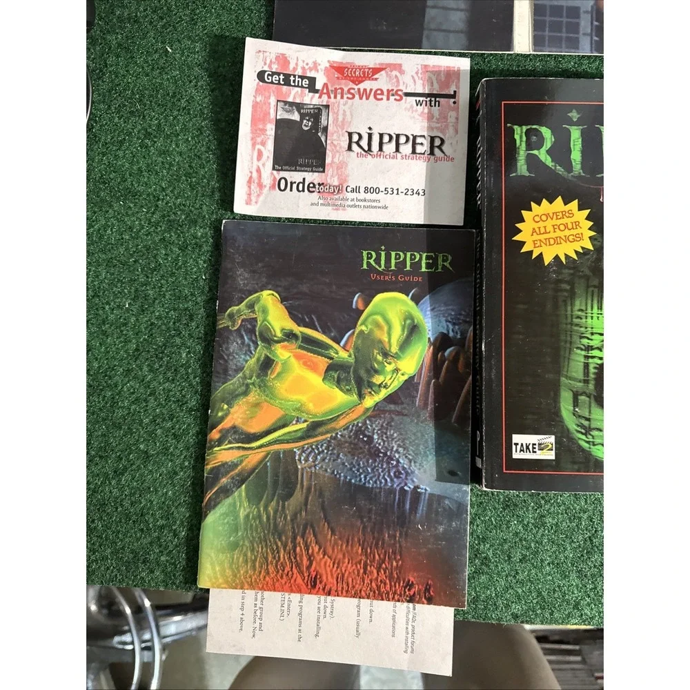 Ripper 6-DISC PC Game w/ Rare Strategy Guide Complete CD-ROM Win95 Big Box 1996